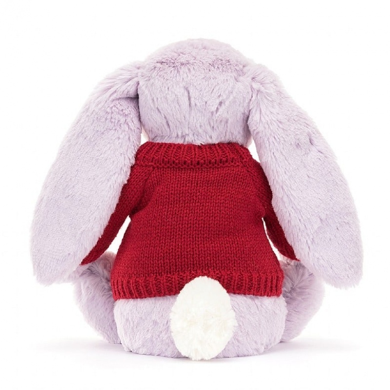 MEDIUM Jellycat Blossom Jasmine Bunny with Personalised Red Jumper 31 CM X 12 CM, Jellycat USA | US0637521