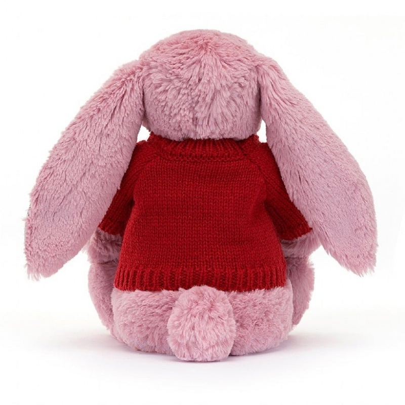 MEDIUM Jellycat Blossom Tulip Bunny with Personalised Red Jumper 31 CM X 12 CM, Jellycat USA | OS0213675