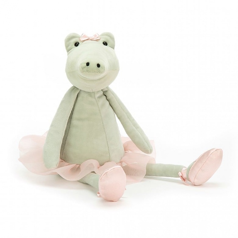 MEDIUM Jellycat Dancing Darcey Alligator 33 CM X 10 CM, Jellycat USA | WF6758930