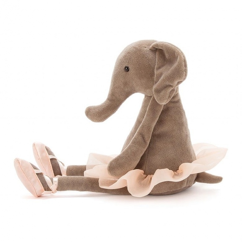 MEDIUM Jellycat Dancing Darcey Elephant 33 CM X 10 CM, Jellycat USA | OW9216547