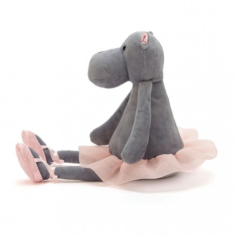 MEDIUM Jellycat Dancing Darcey Hippo 33 CM X 10 CM, Jellycat USA | SQ8362705