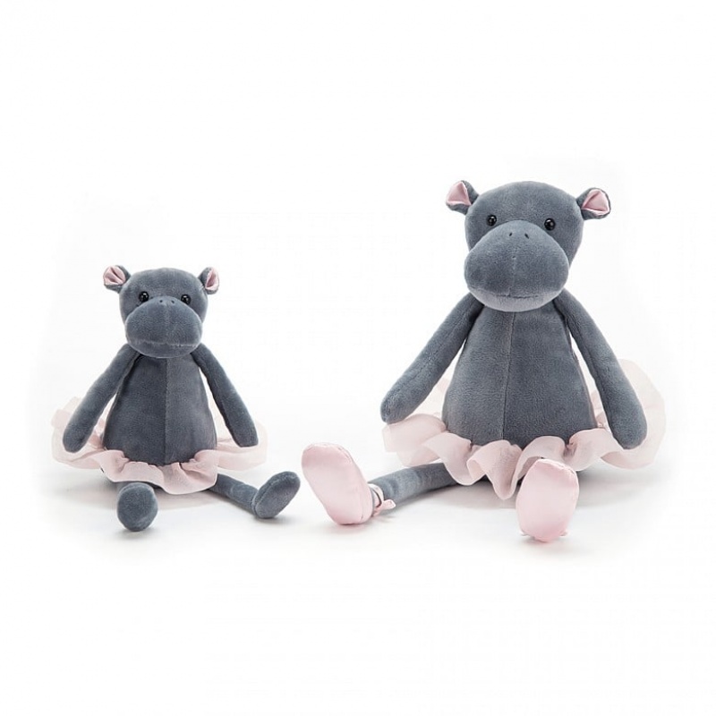 MEDIUM Jellycat Dancing Darcey Hippo 33 CM X 10 CM, Jellycat USA | SQ8362705