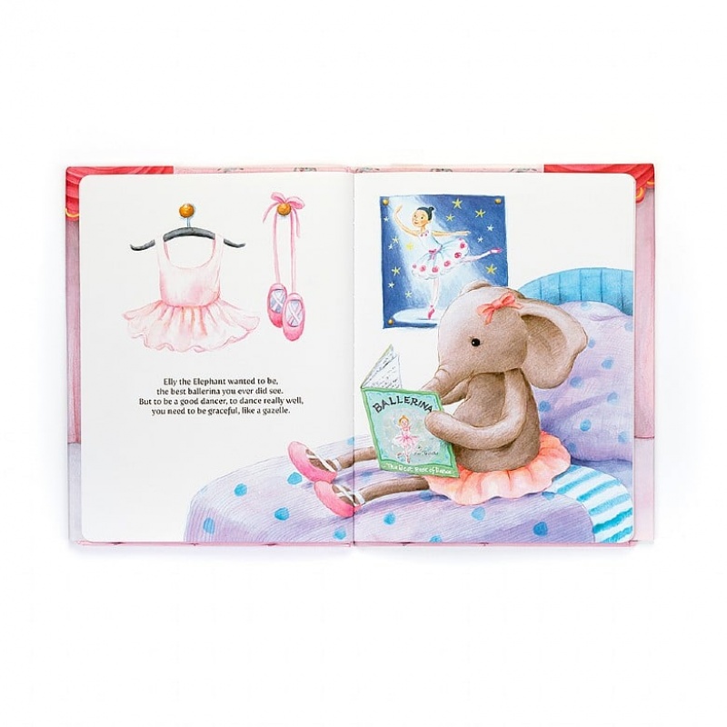 MEDIUM Jellycat Elly Ballerina Book and Dancing Darcey Elephant, Jellycat USA | TO4327806