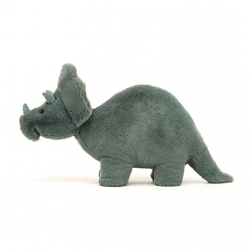 MEDIUM Jellycat Fossilly Triceratops 17 CM X 11 CM, Jellycat USA | RZ5608749