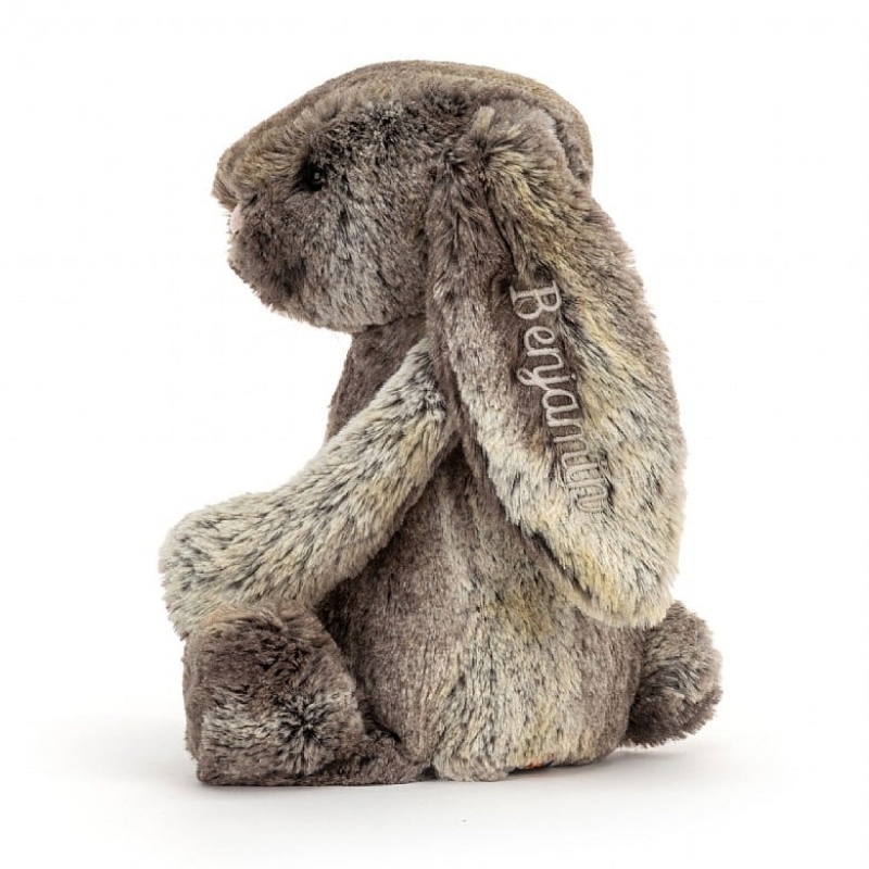 MEDIUM Jellycat Personalised Bashful Cottontail Bunny 31 CM X 12 CM, Jellycat USA | KT8612753