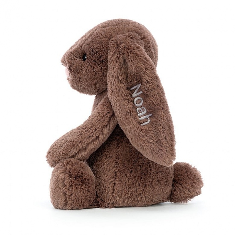 MEDIUM Jellycat Personalised Bashful Fudge Bunny 31 CM X 12 CM, Jellycat USA | OK9701328