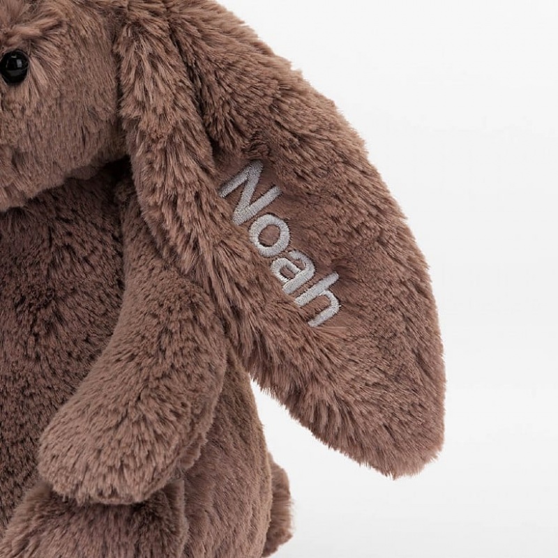 MEDIUM Jellycat Personalised Bashful Fudge Bunny 31 CM X 12 CM, Jellycat USA | OK9701328