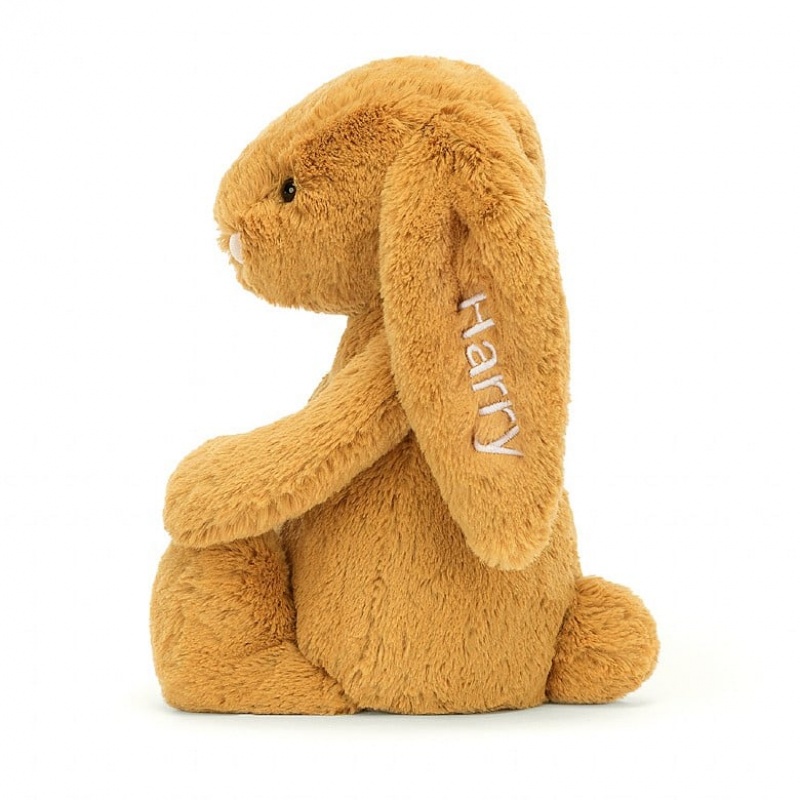 MEDIUM Jellycat Personalised Bashful Golden Bunny 31 CM X 12 CM, Jellycat USA | AJ4601589