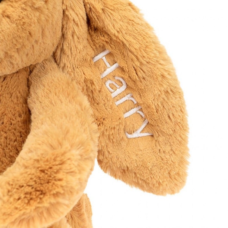 MEDIUM Jellycat Personalised Bashful Golden Bunny 31 CM X 12 CM, Jellycat USA | AJ4601589