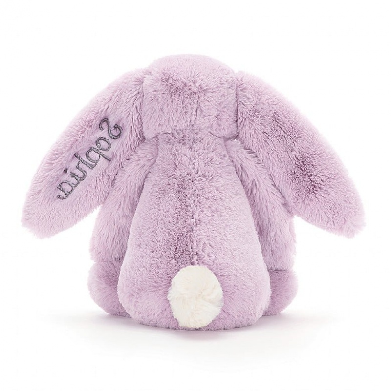 MEDIUM Jellycat Personalised Bashful Lilac Bunny 31 CM X 12 CM, Jellycat USA | DO8607945