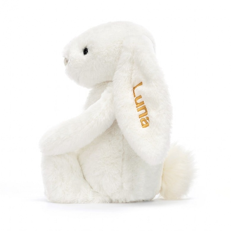 MEDIUM Jellycat Personalised Bashful Luxe Bunny Luna 31 CM X 12 CM, Jellycat USA | RN2146859