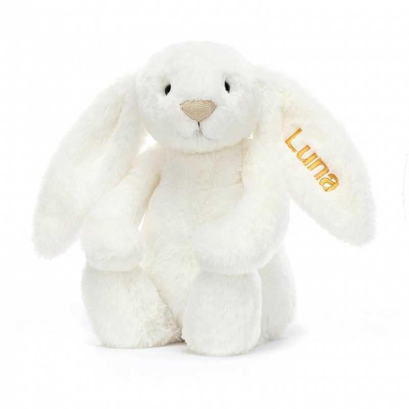 MEDIUM Jellycat Personalised Bashful Luxe Bunny Luna 31 CM X 12 CM, Jellycat USA | RN2146859