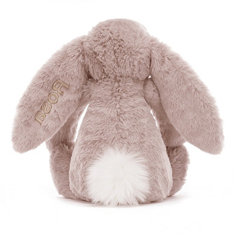 MEDIUM Jellycat Personalised Bashful Luxe Bunny Rosa 31 CM X 12 CM, Jellycat USA | SJ7291456