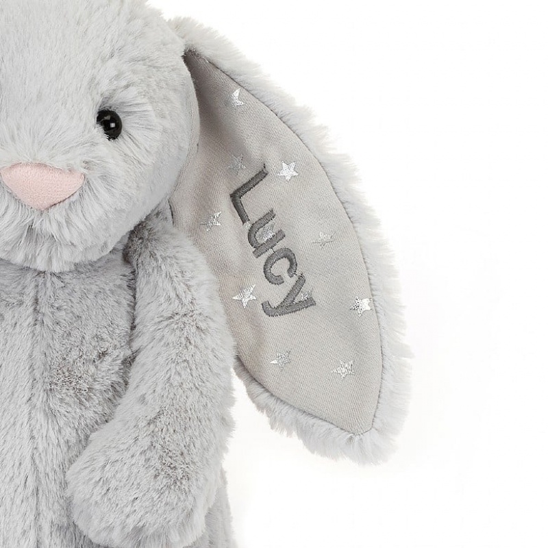 MEDIUM Jellycat Personalised Bashful Shimmer Bunny 31 CM X 12 CM, Jellycat USA | JR5402871