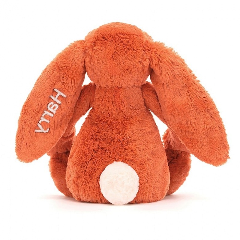 MEDIUM Jellycat Personalised Bashful Tangerine Bunny 31 CM X 12 CM, Jellycat USA | WH2094738