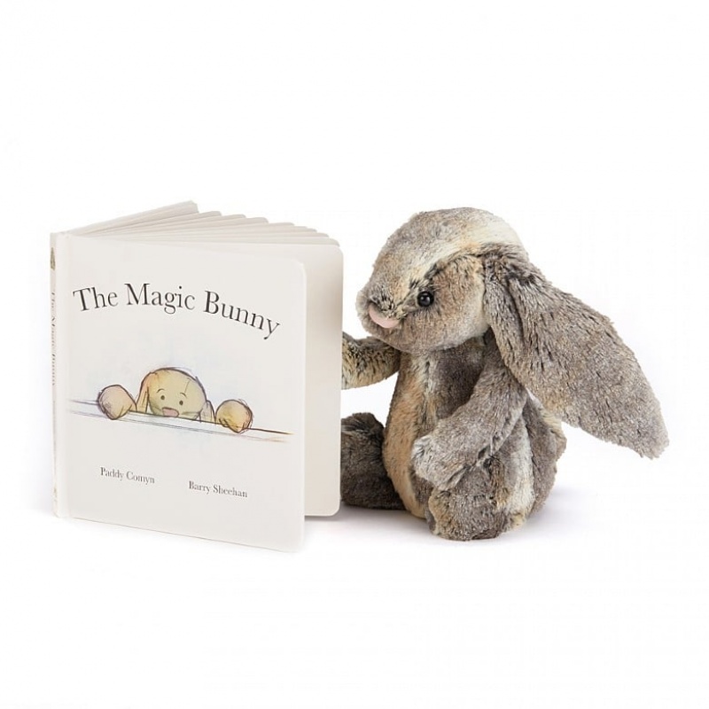 MEDIUM Jellycat The Magic Bunny Book and Bashful Cottontail Bunny, Jellycat USA | ZG6054197