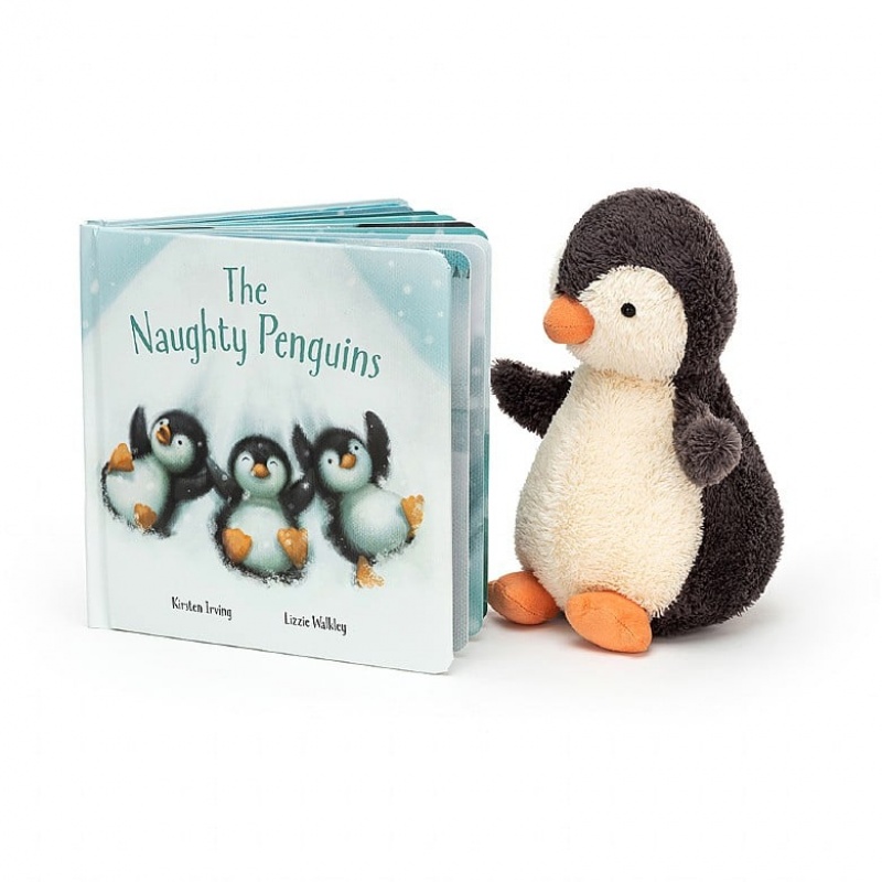 MEDIUM Jellycat The Naughty Penguins Book and Peanut Penguin, Jellycat USA | ZO9058672