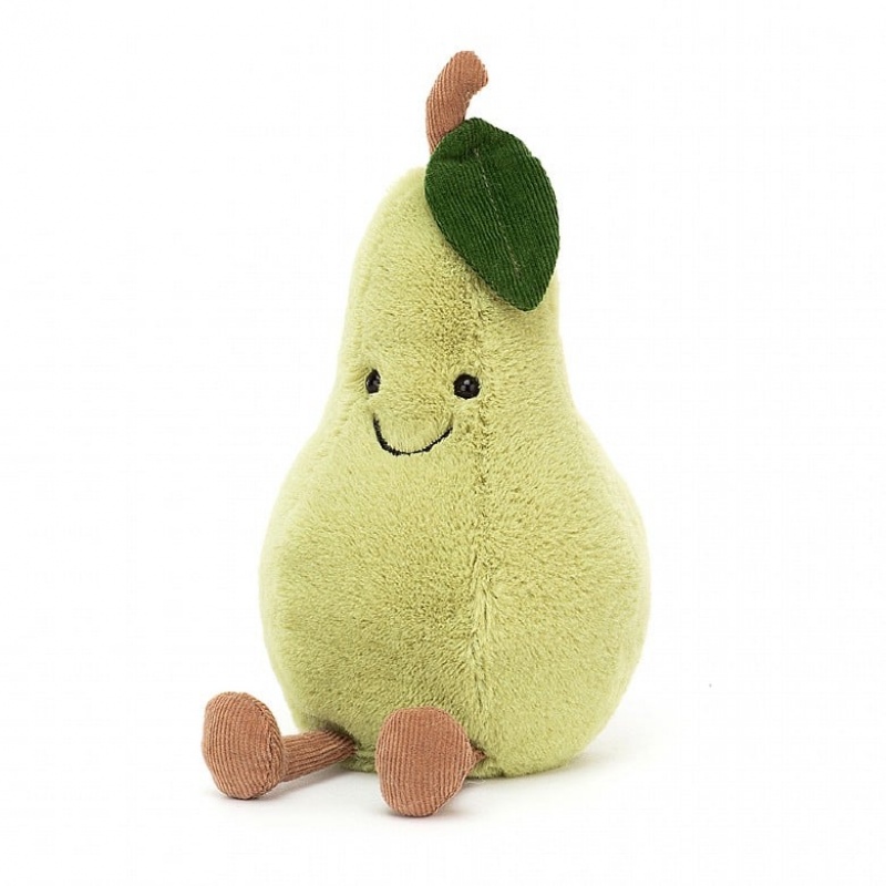 SMALL Jellycat Amuseable Pear 19 CM X 8 CM, Jellycat USA | VC1053274