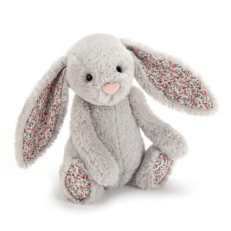 SMALL Jellycat Bashful Blossom Silver Bunny 18 CM, Jellycat USA | YP8264137