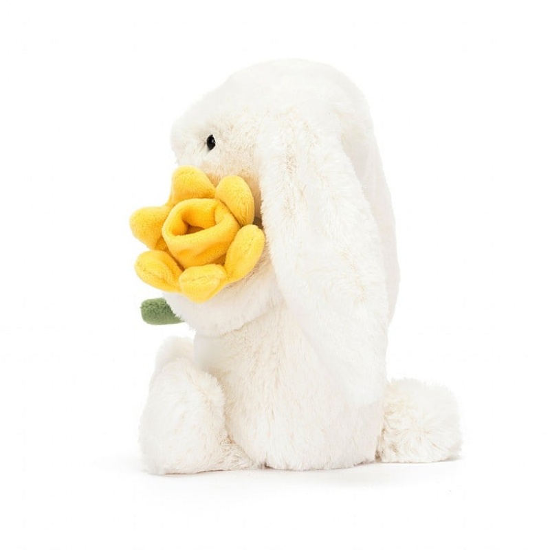 SMALL Jellycat Bashful Bunny with Daffodil 18 CM X 9 CM, Jellycat USA | EP0961582