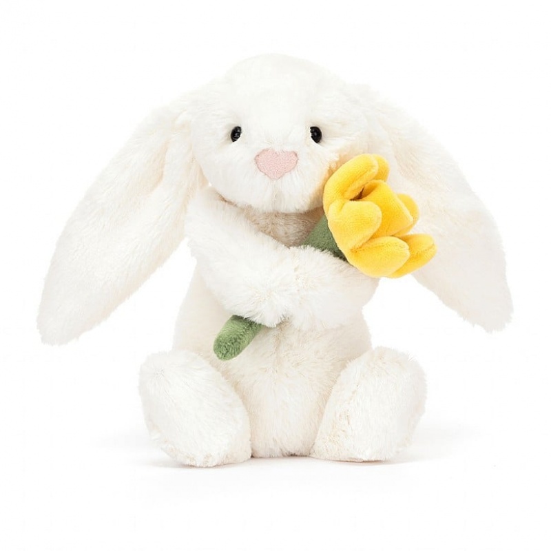 SMALL Jellycat Bashful Bunny with Daffodil 18 CM X 9 CM, Jellycat USA | EP0961582