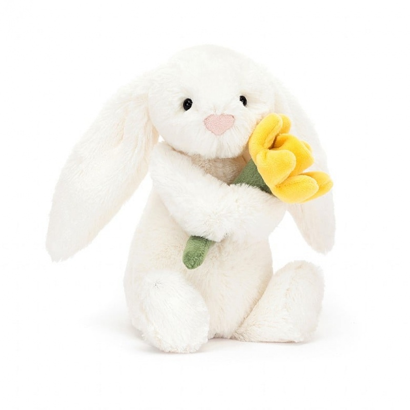 SMALL Jellycat Bashful Bunny with Daffodil 18 CM X 9 CM, Jellycat USA | EP0961582