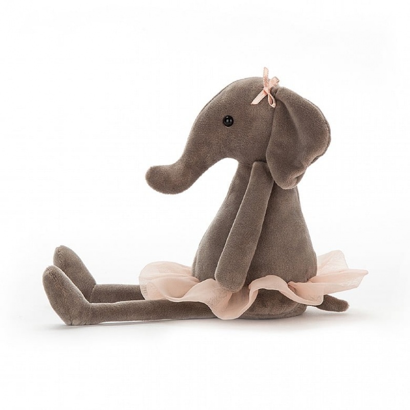 SMALL Jellycat Dancing Darcey Elephant 23 CM X 10 CM, Jellycat USA | KV9725810