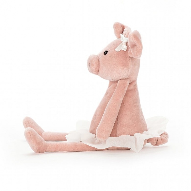 SMALL Jellycat Dancing Darcey Piglet 23 CM X 10 CM, Jellycat USA | LA3186702