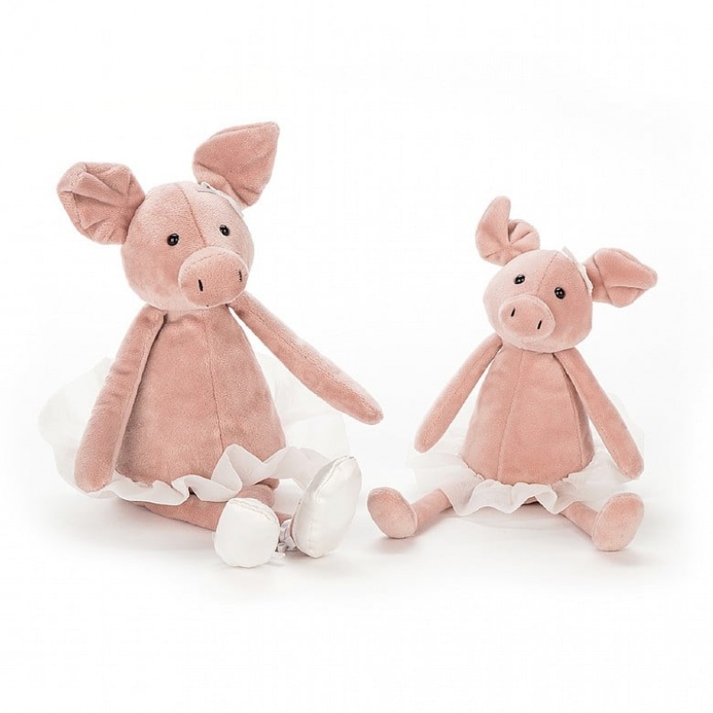 SMALL Jellycat Dancing Darcey Piglet 23 CM X 10 CM, Jellycat USA | LA3186702