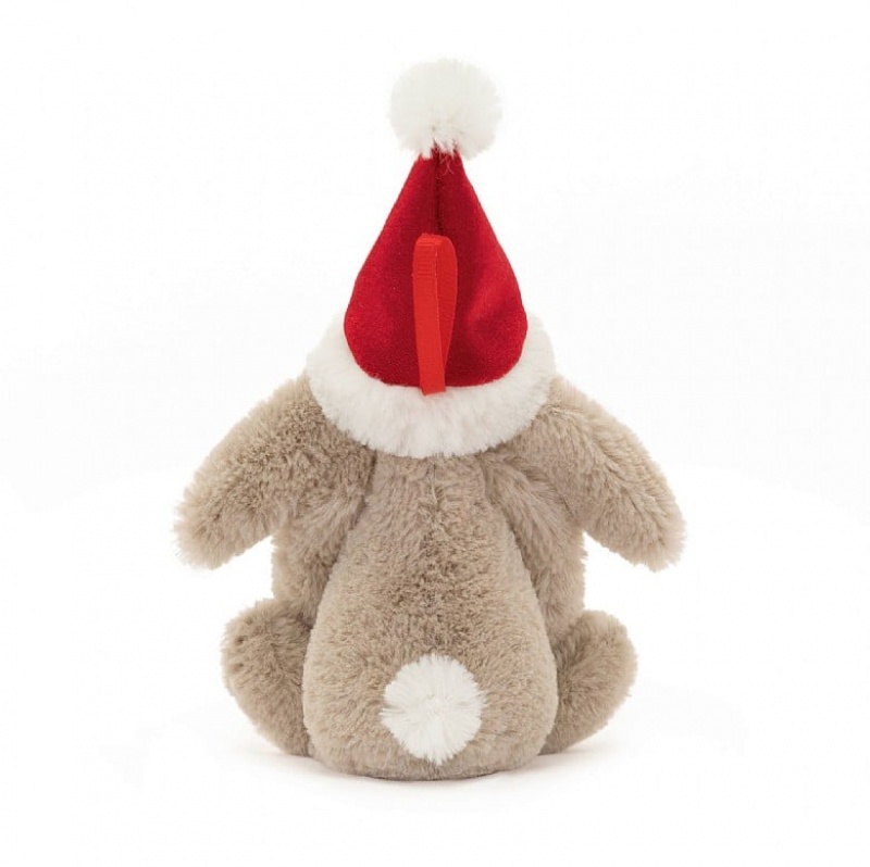 TINY Jellycat Bashful Christmas Bunny Decoration 13 CM X 6 CM, Jellycat USA | YL3719056