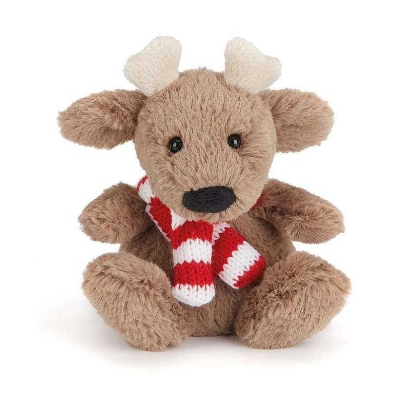 TINY Jellycat Poppet Reindeer 10 CM X 6 CM, Jellycat USA | LV2741580